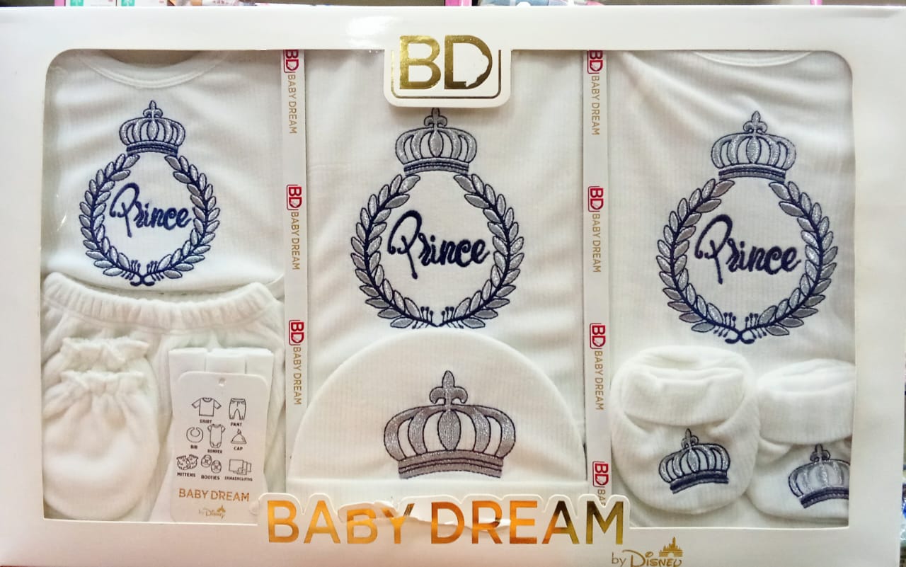 Baby Dream “Prince” Newborn Gift Set – Premium Soft Cotton Clothing & Accessories for Baby Boys