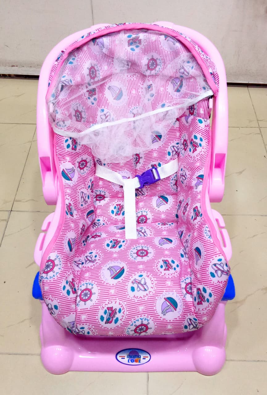 Baby Rocker Seat with Safety Belt & Mosquito Net – Comfortable & Secure Design